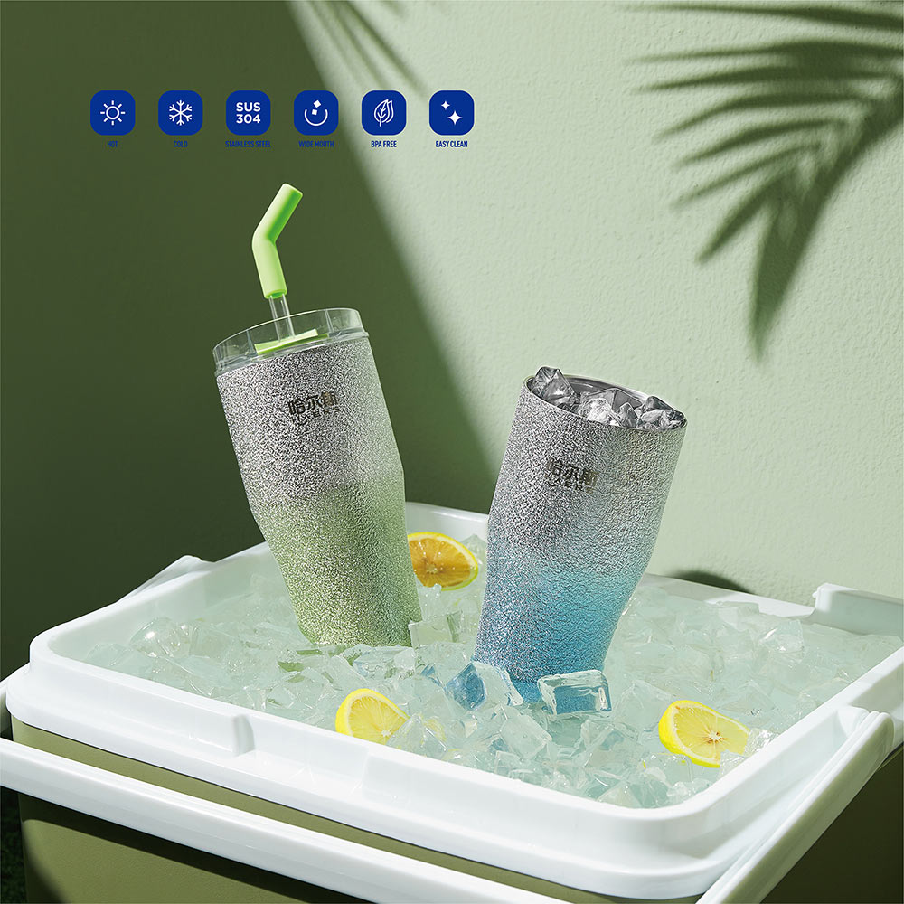 wide mouth tumbler with uv-sand painting